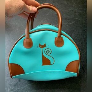 TOKYOBAY RED TANGO | Mini Bowling Bag Purse | Teal & Brown
